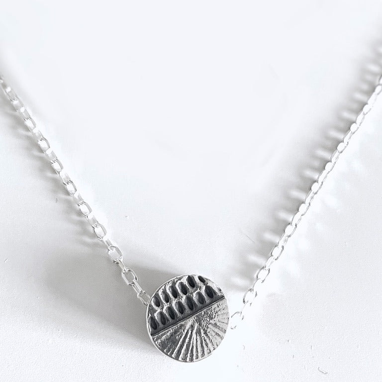 Geo I handmade silver fidget necklace, recycled sterling silver, crafted in Ireland, shipped across Europe