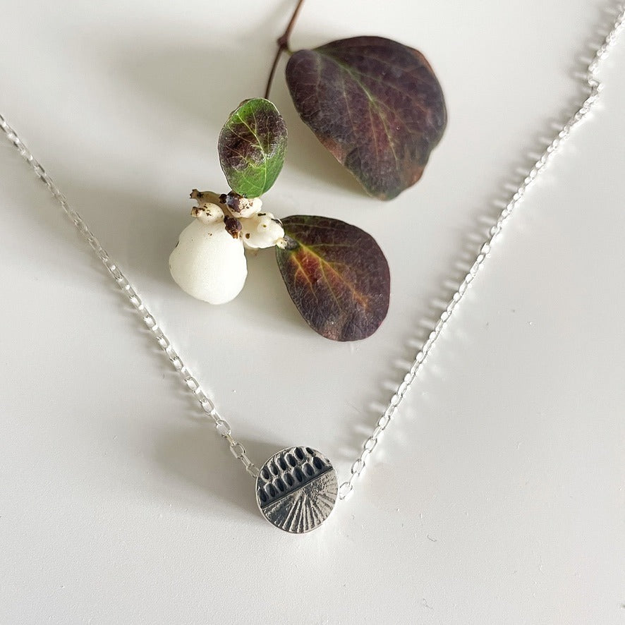 Geo I handmade silver fidget necklace, recycled sterling silver, crafted in Ireland, shipped across Europe