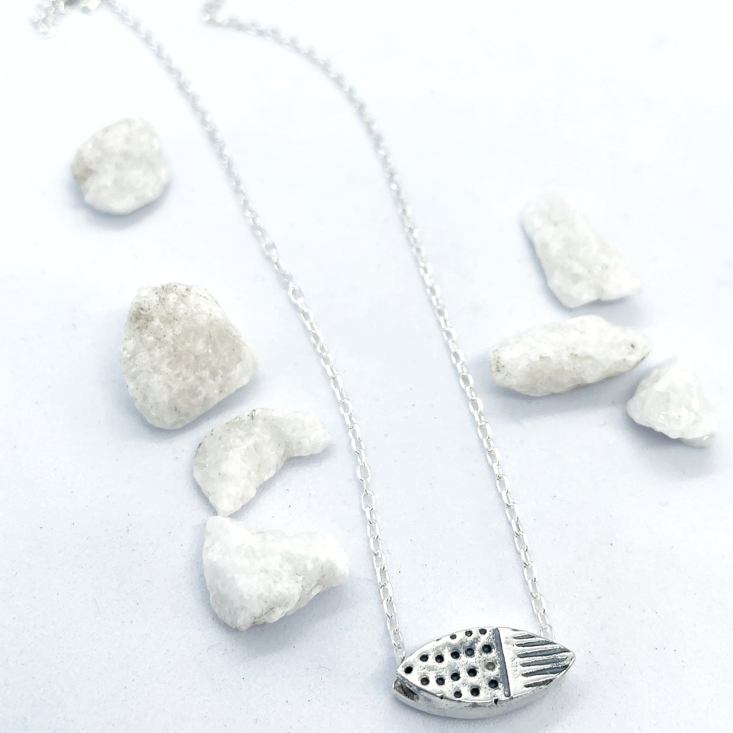 Geo I handmade silver fidget necklace, recycled sterling silver, crafted in Ireland, shipped across Europe