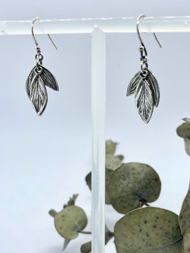 Floral design silver earrings. Recycled sterling silver, crafted in Ireland, shipped across Europe