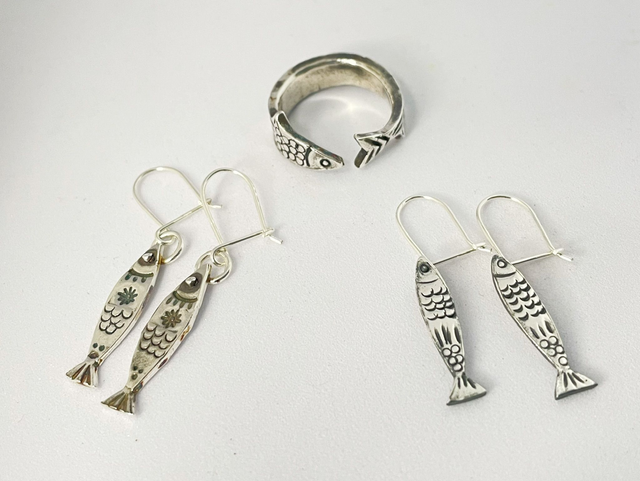 Big Fish Silver Earrings