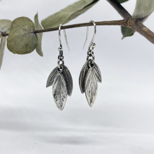 Floral design silver earrings. Recycled sterling silver, crafted in Ireland, shipped across Europe